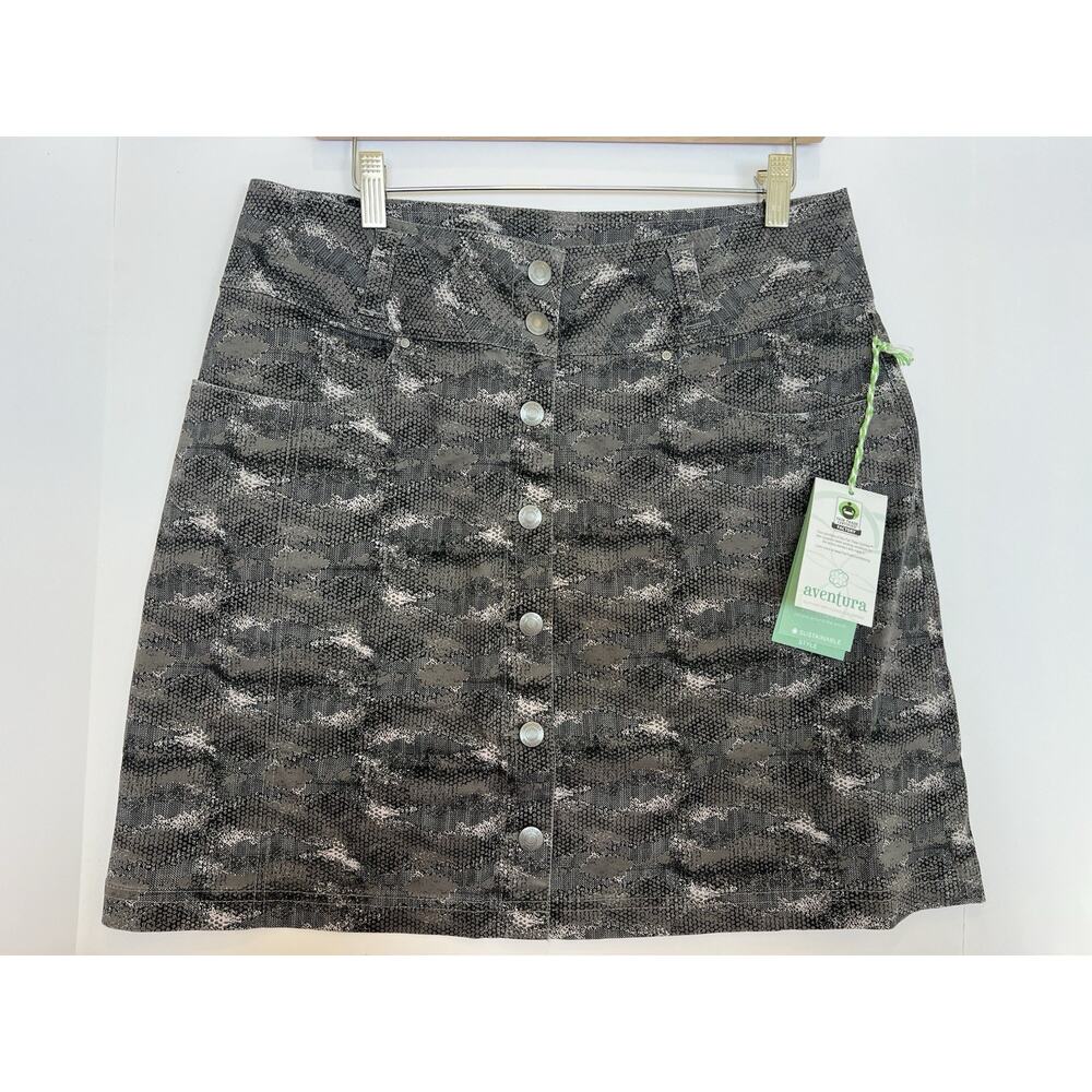 Aventura Melia Women's Skirt Size 6 Brushed Nickel Button Front Organic Cotton - Picture 2 of 9
